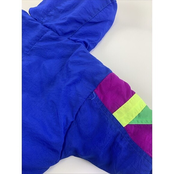 Alpine Way Vintage Baby Snowsuit Full Zip Hooded Blue Purple Neon Nylon 12 Month - Picture 12 of 15